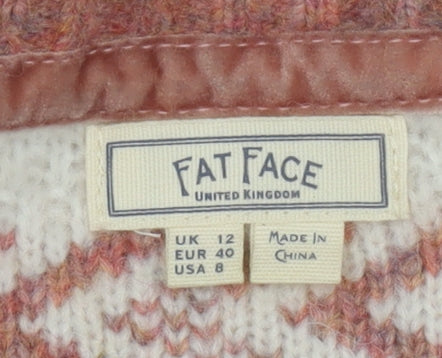 Fat Face Women's Multicoloured Geometric Jumper UK 12