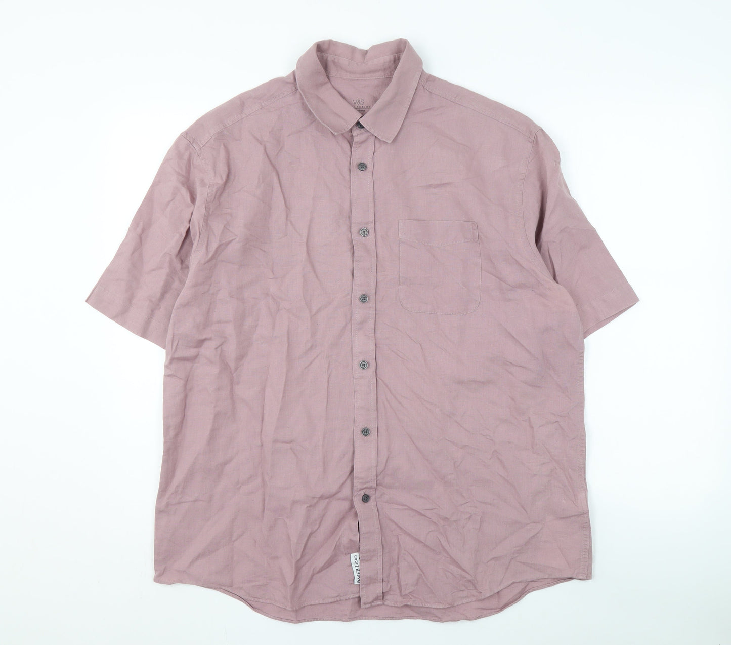 Marks and Spencer Men's Linen Blend Shirt L
