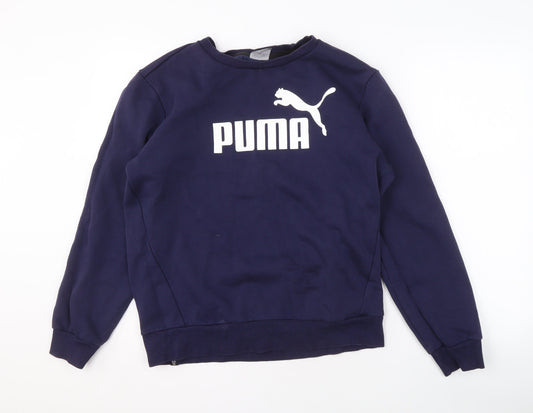 Puma Men's Blue Crew Neck Sweatshirt M - Logo Sportswear