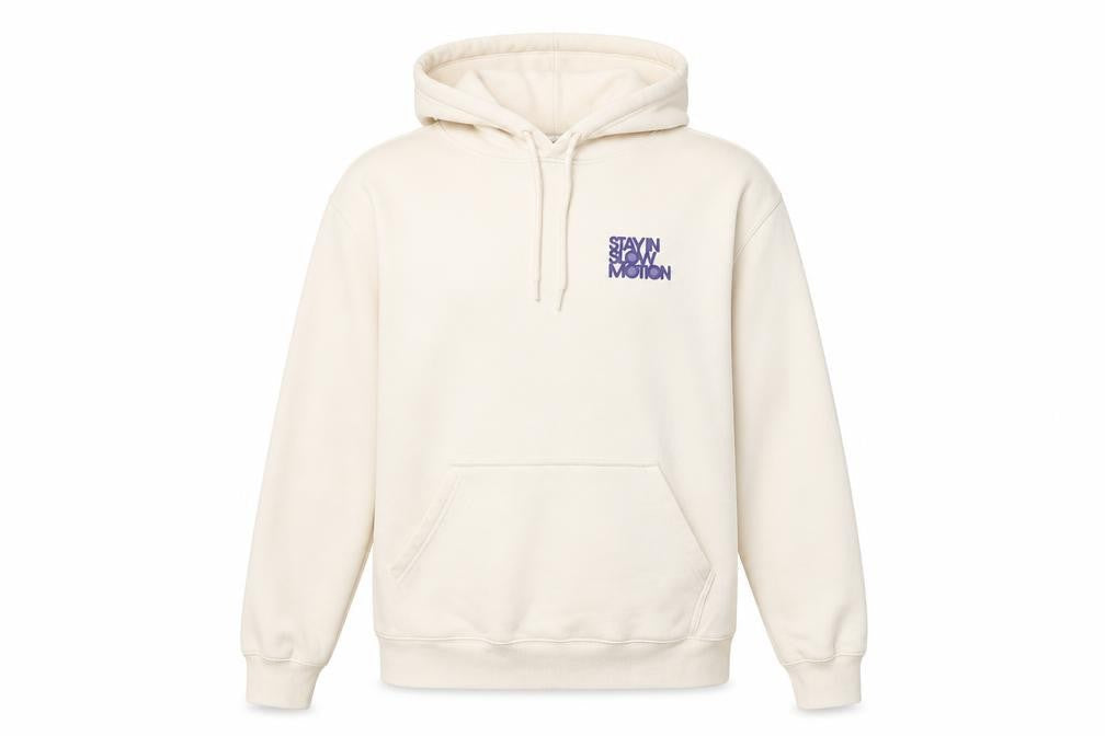 H&M Unisex Ivory Hoodie S Relaxed Fit Graphic Design