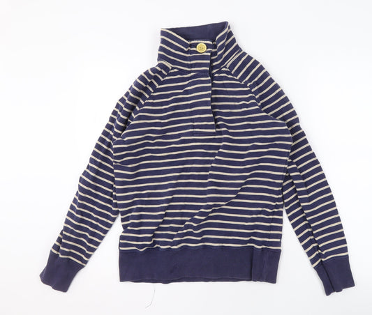 Joule Women's Blue Striped Sweatshirt, Size 12