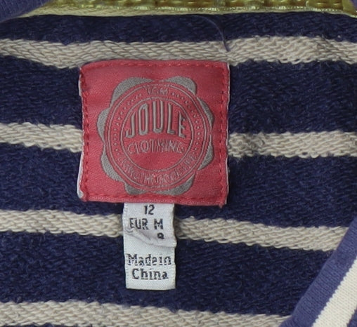 Joule Women's Blue Striped Sweatshirt, Size 12