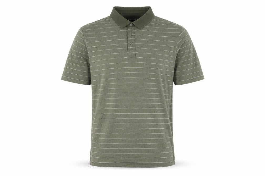 Glacier Men’s Green Striped Polo Shirt - Size L