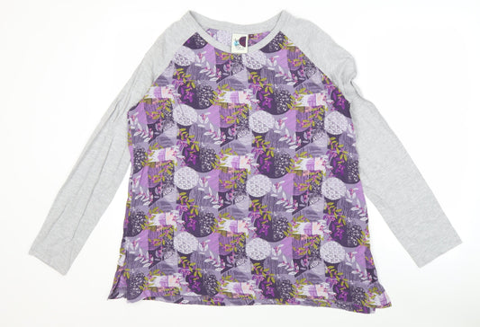 Weird Fish Women's Purple Floral Long Sleeve Top
