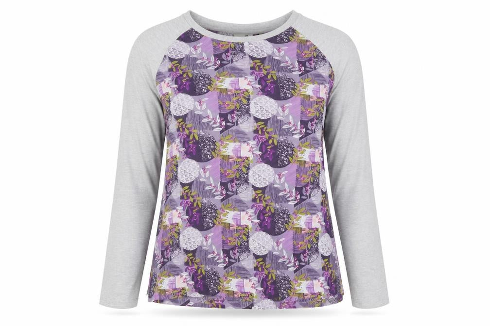 Womens UK Size 14 Weird Fish Purple Viscose Blend T-Shirt