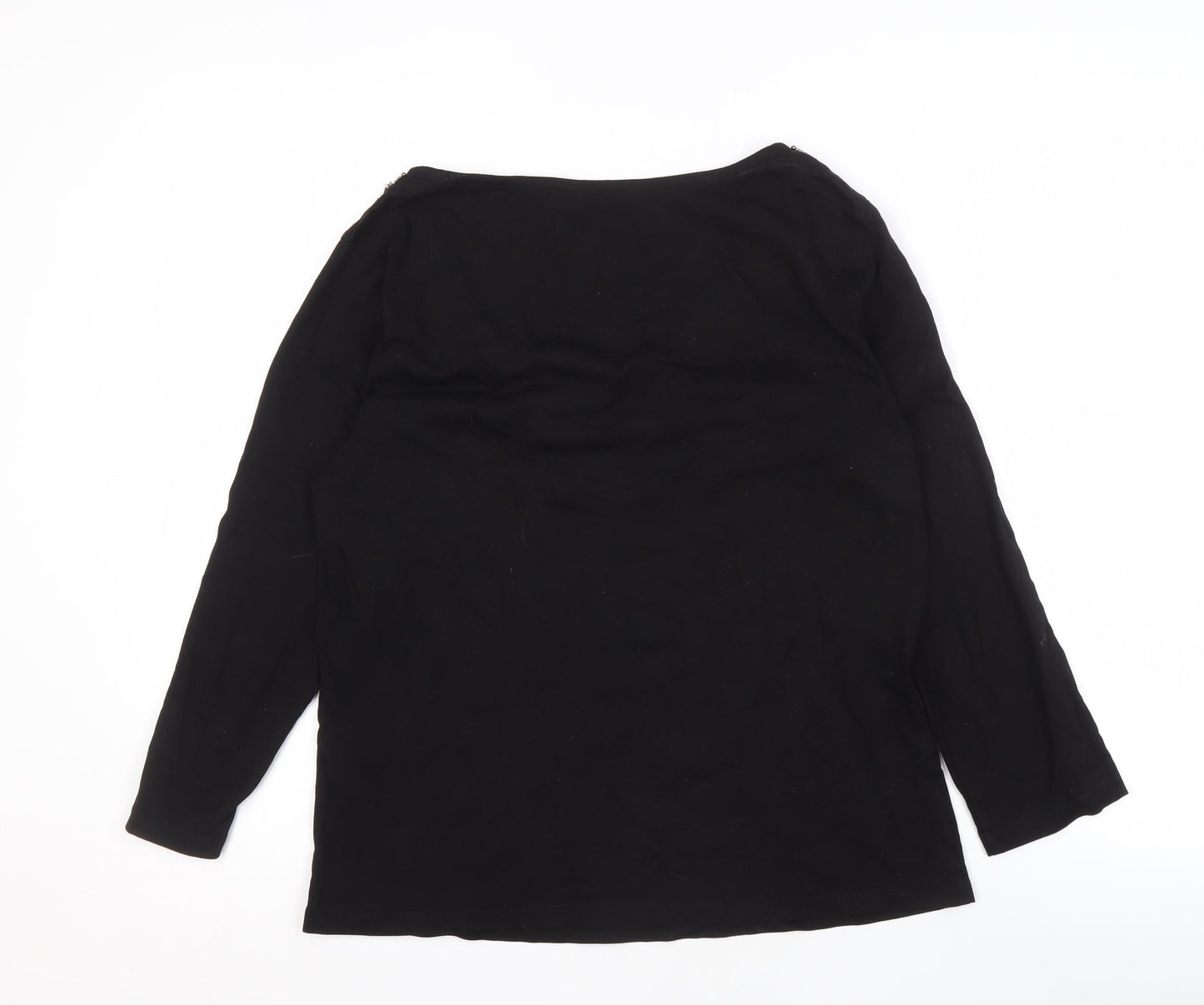 Sosandar Women's Black Beaded Blouse Size 14