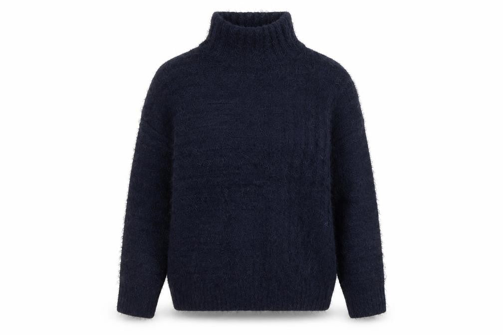 Marks and Spencer Women's Blue High Neck Pullover Jumper M
