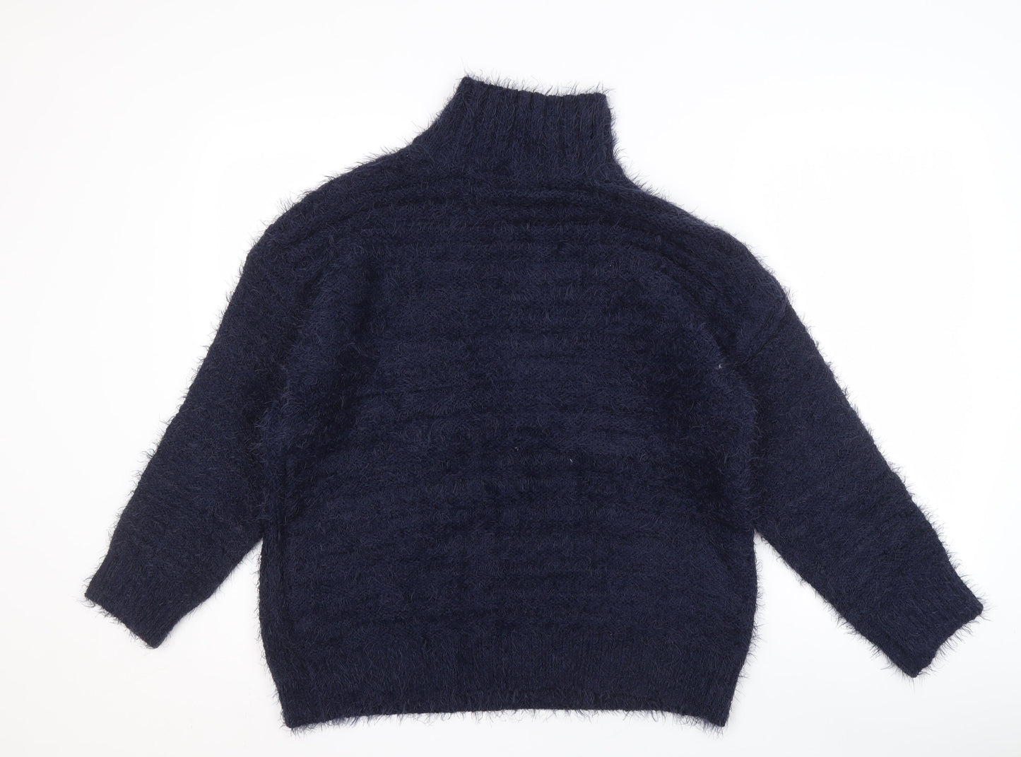 Marks and Spencer Women's Blue High Neck Pullover Jumper M