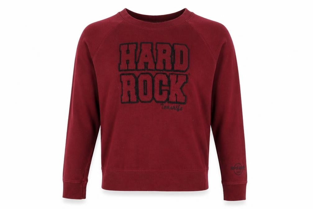 Unisex Adults UK M Regular Hard Rock Red Pullover Sweatshirt