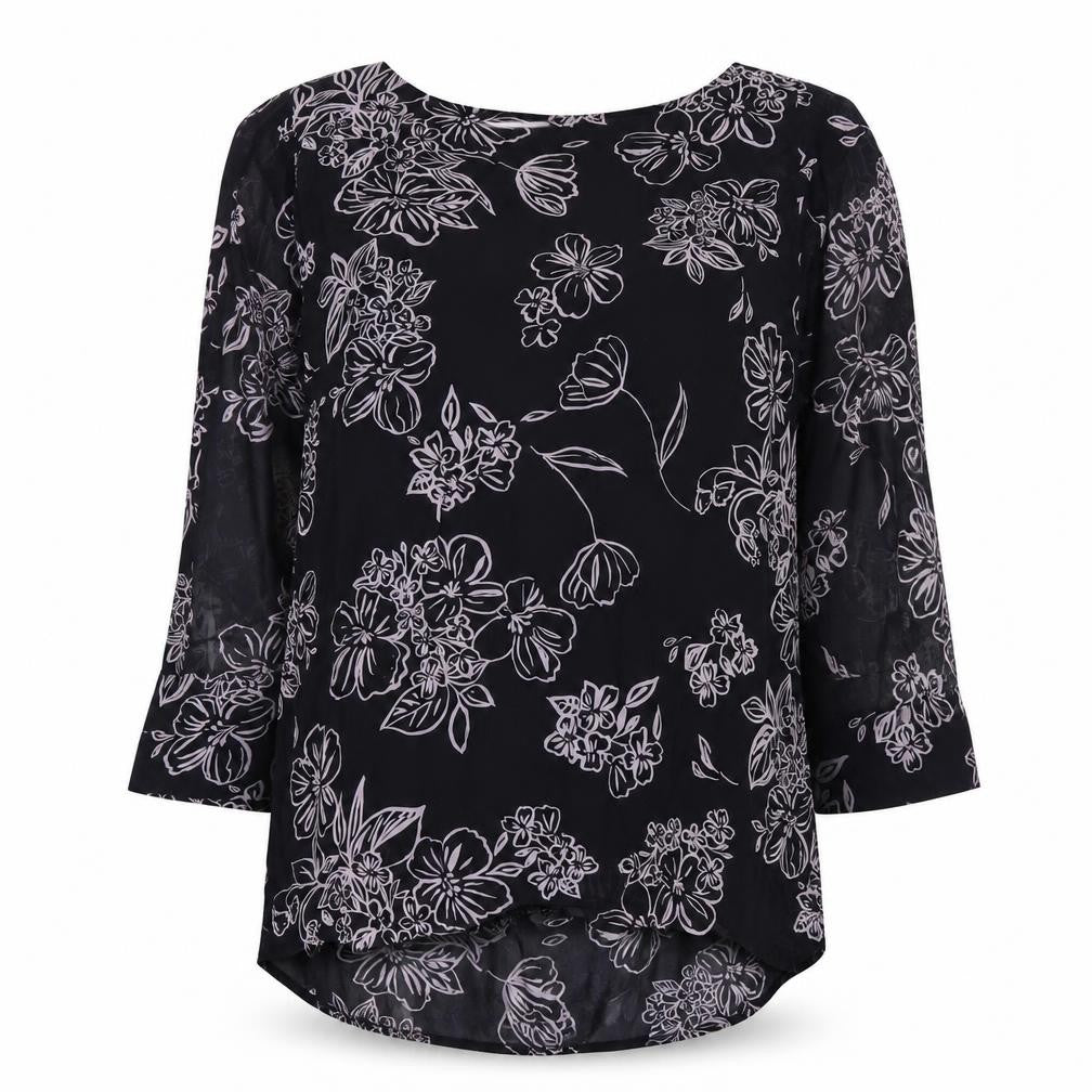 Womens UK Size 8 Laura Ashley Black  Blouse