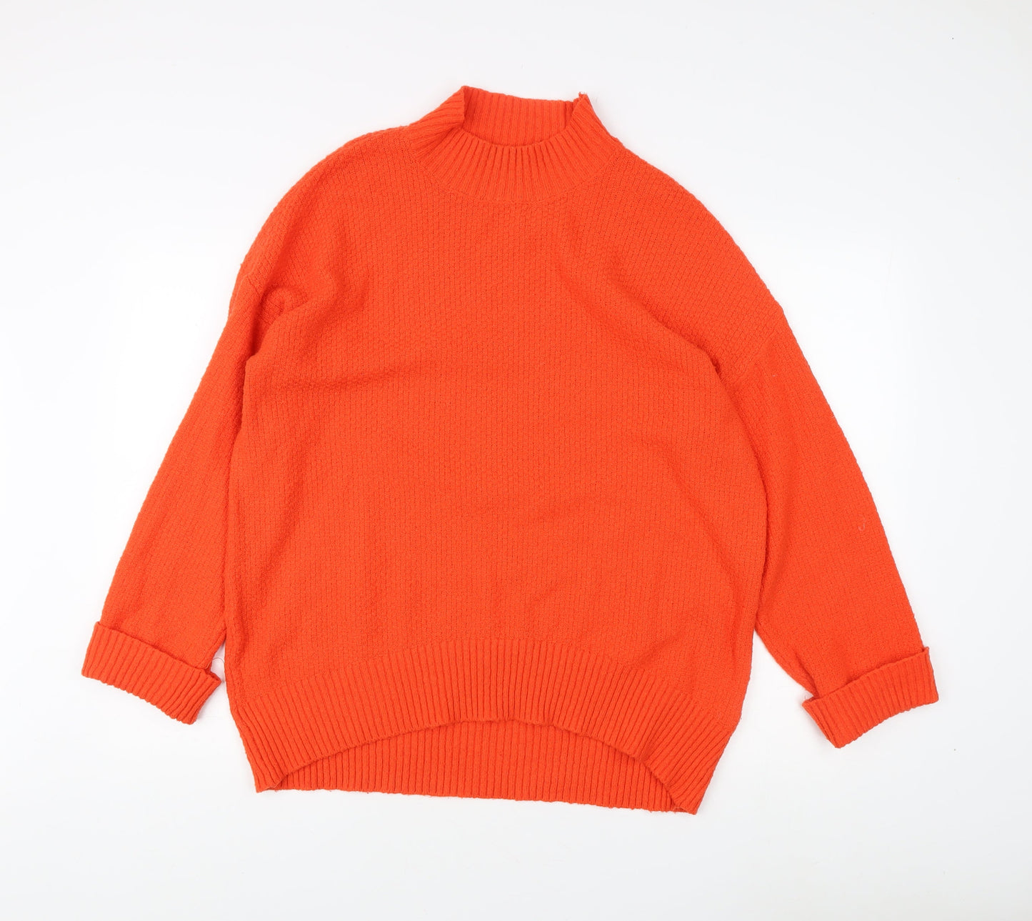 Oasis Women's Orange Mock Neck Pullover Jumper M