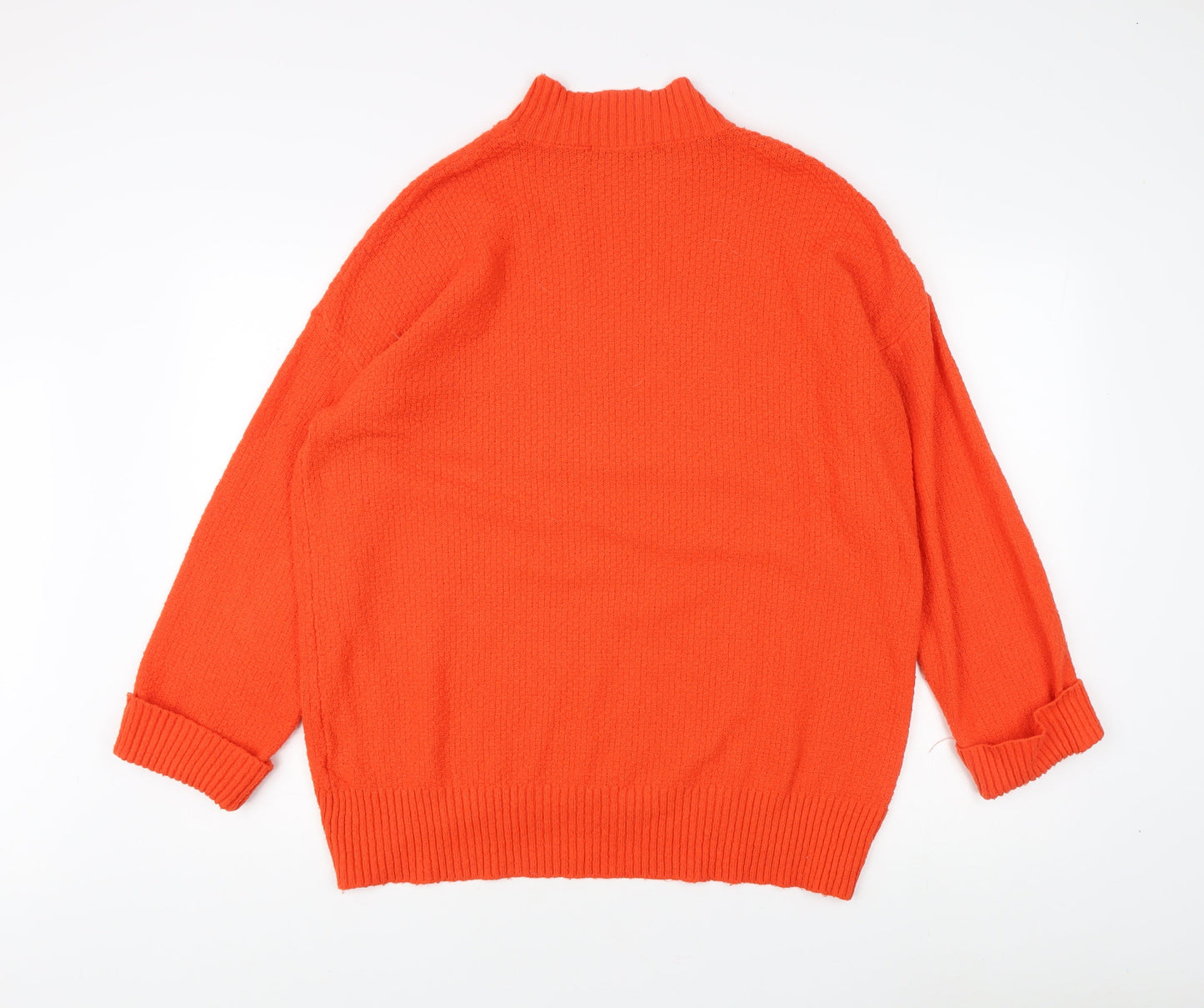 Oasis Women's Orange Mock Neck Pullover Jumper M