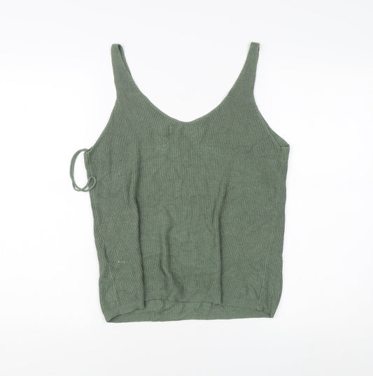 Vero Moda Women's Green Knit V-Neck Tank Top
