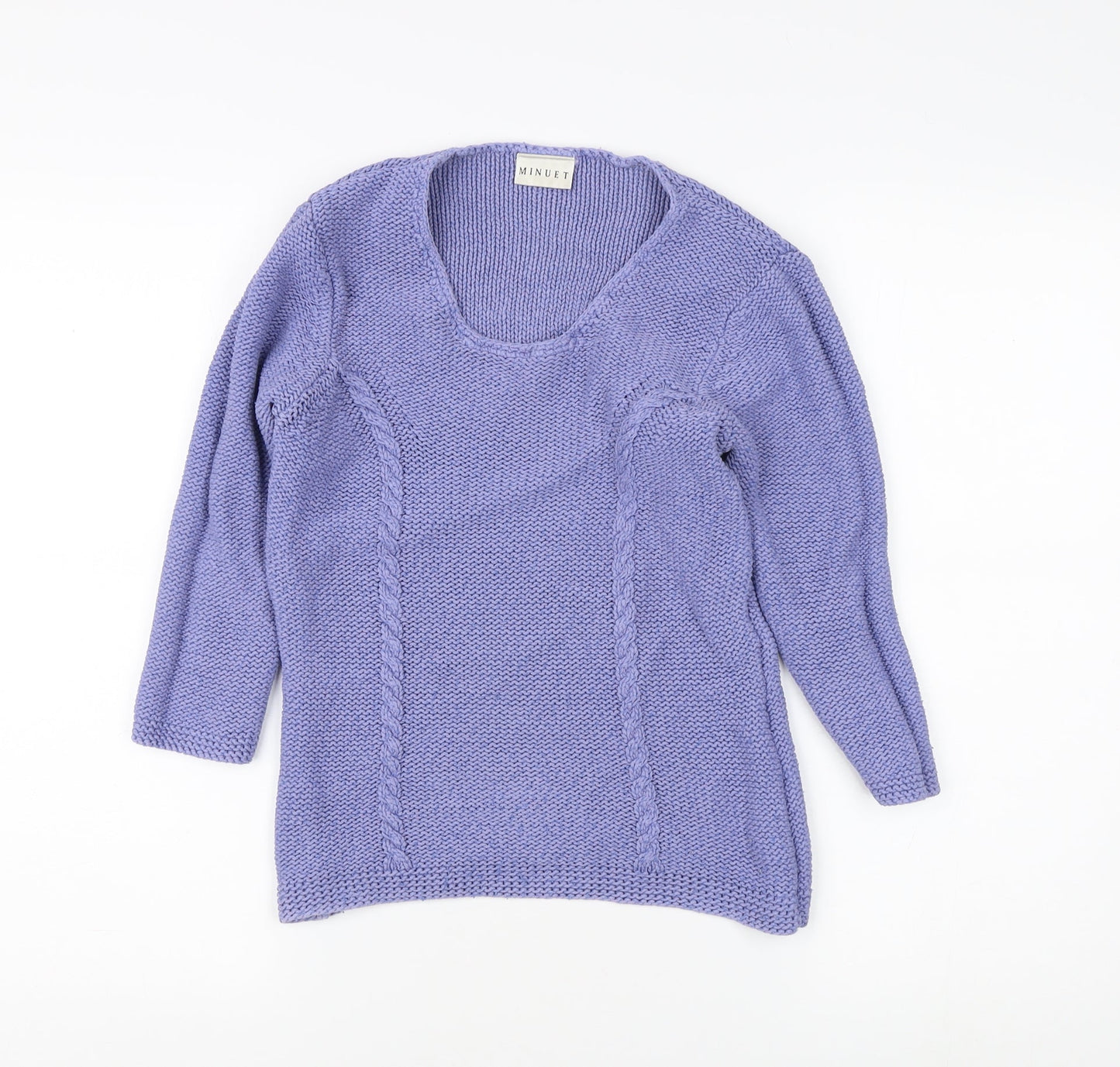 Minuet Women's Purple Cable-Knit Pullover Jumper, Size 12