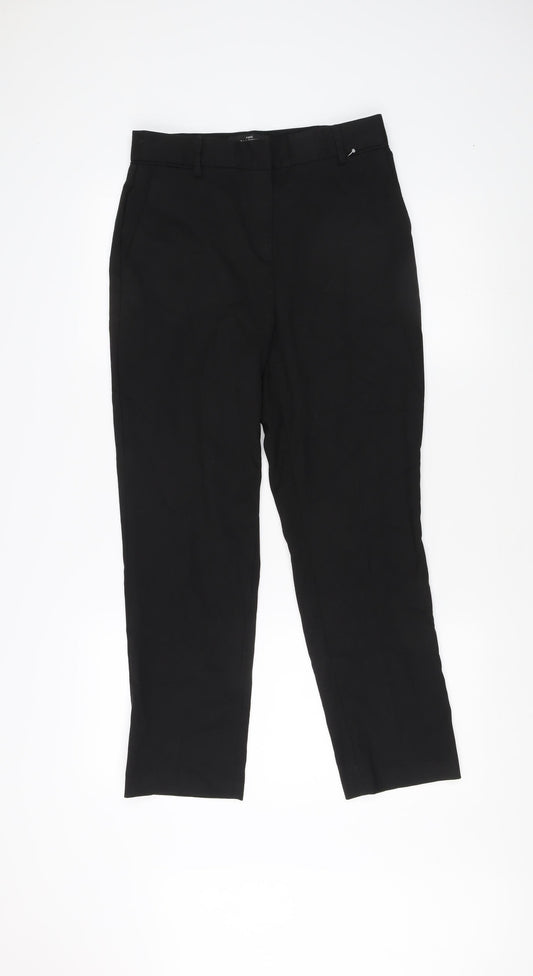 Next Women's Black Straight Trousers Size 8R - Workwear Essential