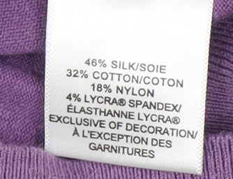 Banana Republic Women's Purple Cardigan M Crew Neck