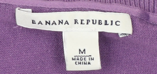 Banana Republic Women's Purple Cardigan M Crew Neck