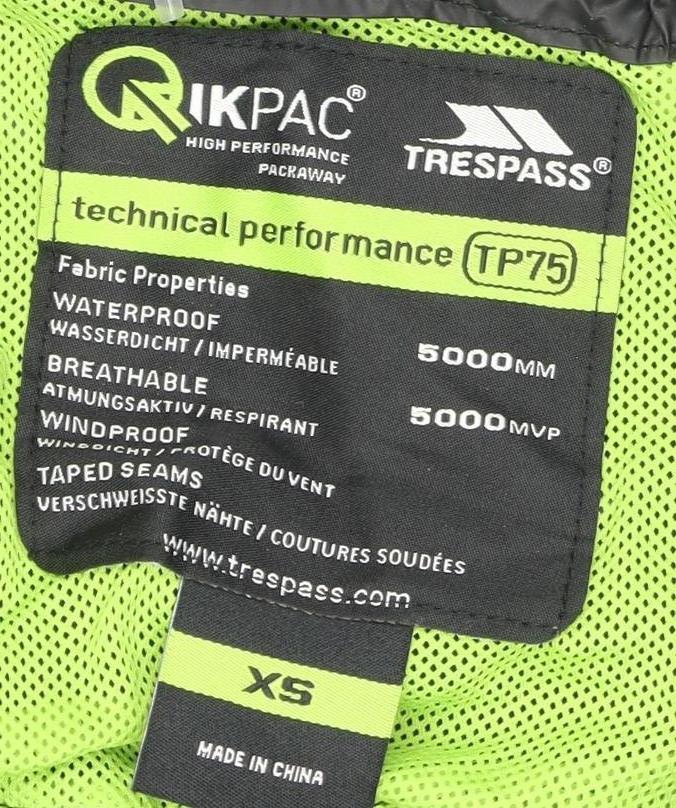 Trespass Men's Black XS Windbreaker Outdoor Jacket