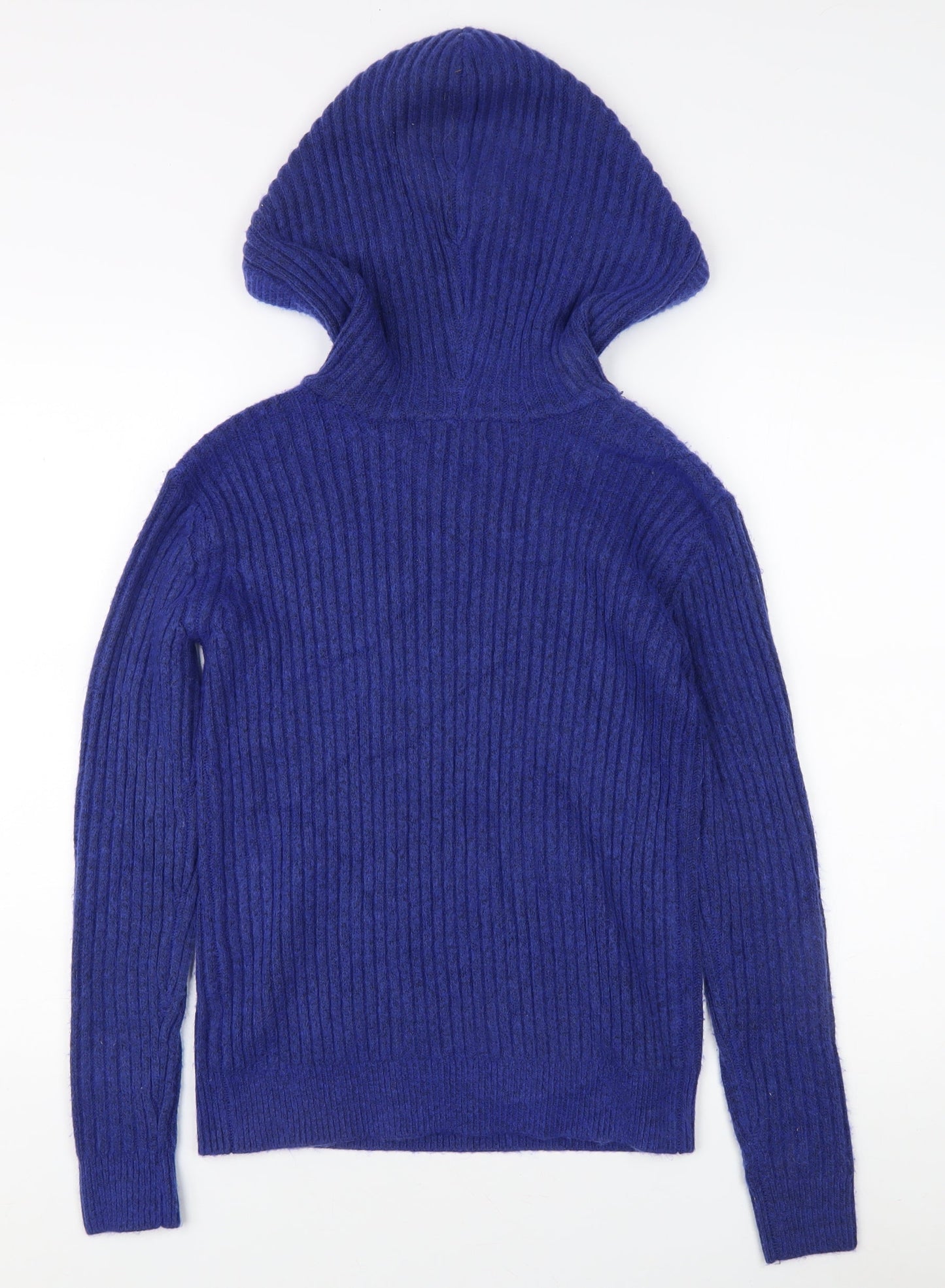 Marks and Spencer Women's Blue Hooded Pullover Jumper XS