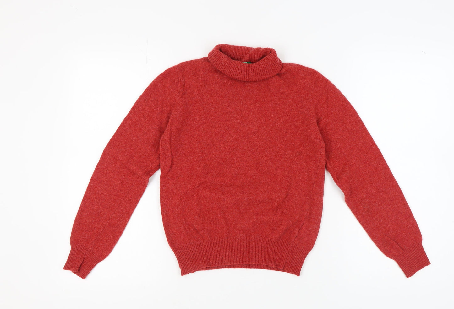 United Colors of Benetton Women's Red Roll Neck Pullover Jumper, S