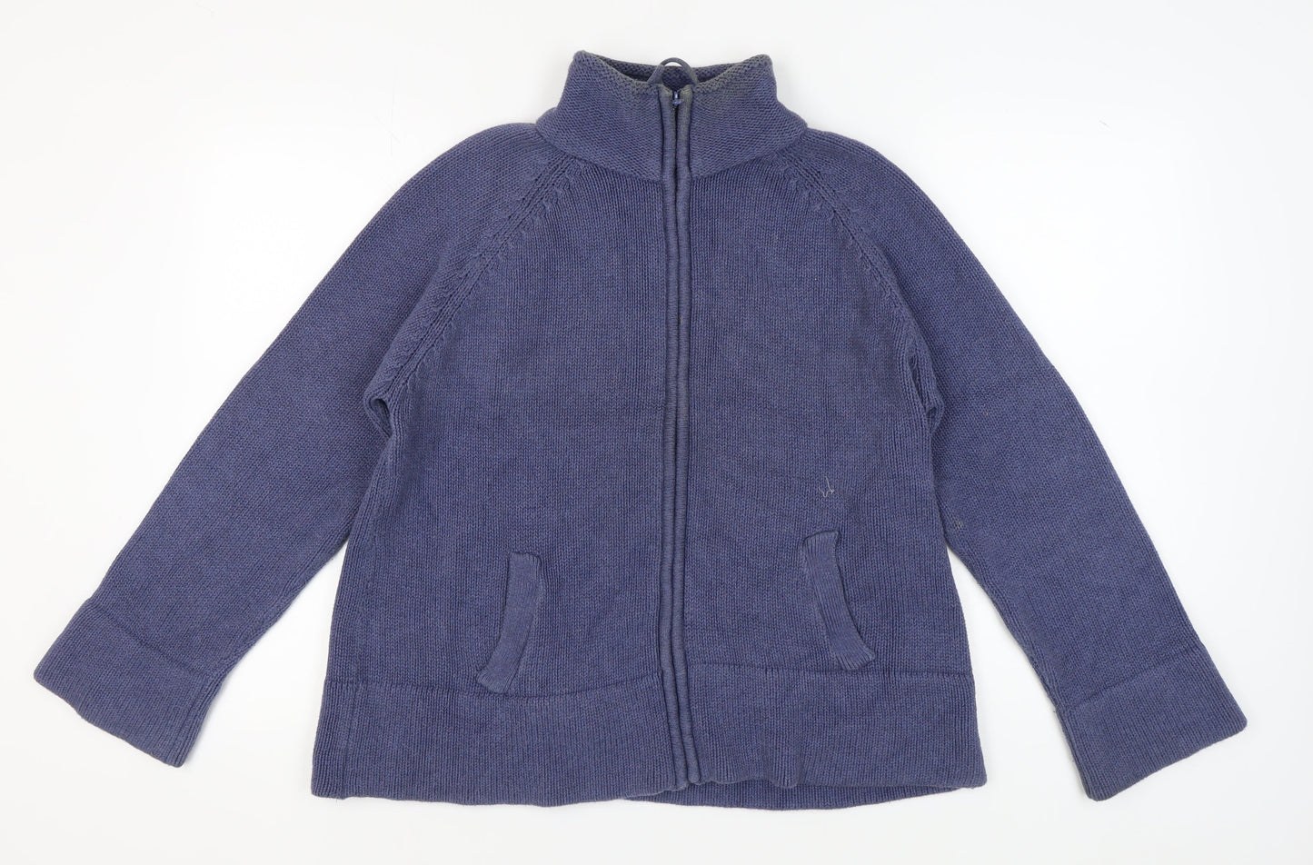 Marks and Spencer Women's Blue Full Zip Jumper Size 20