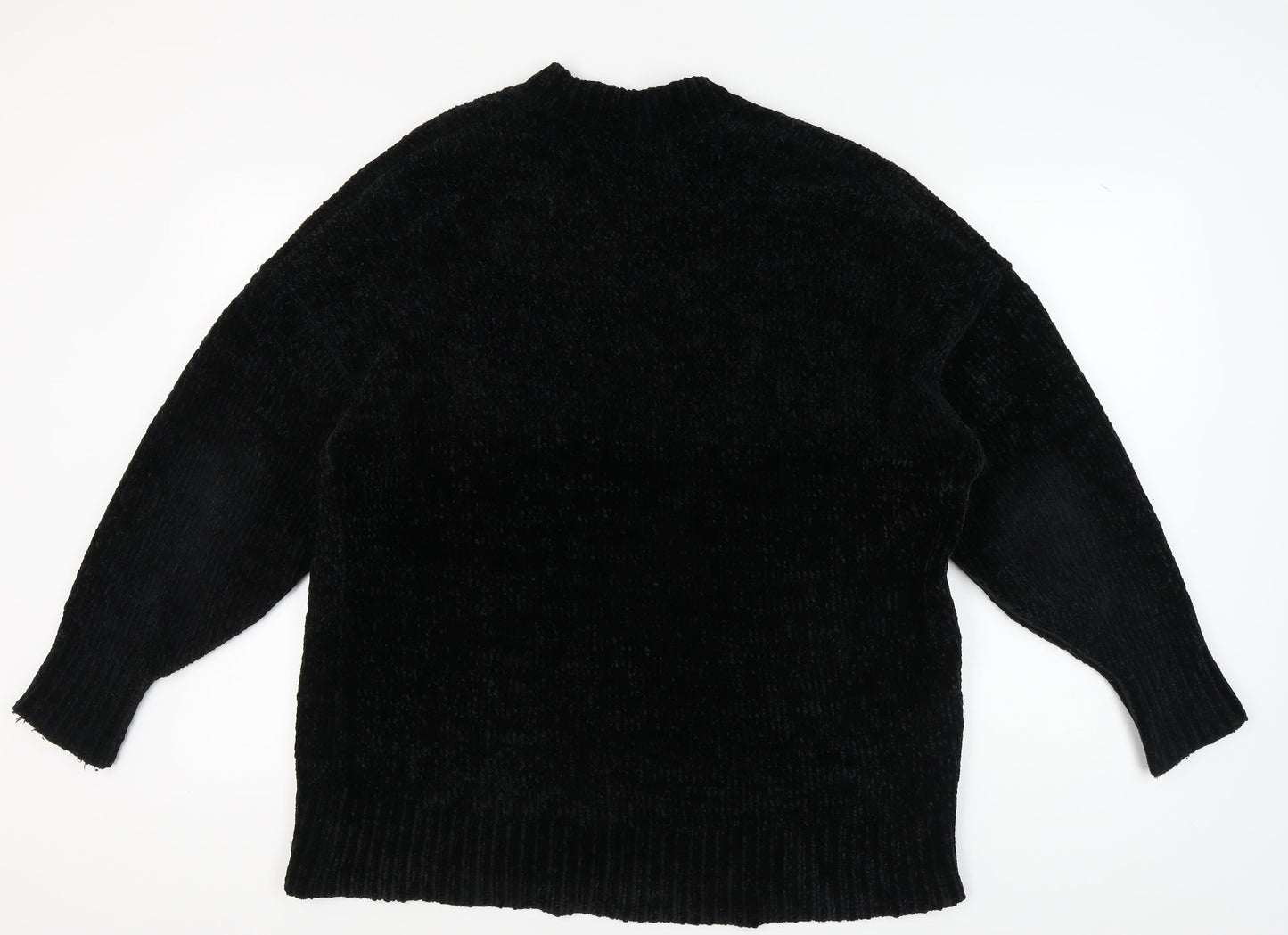 Zara Women's Black V-Neck Pullover Jumper M