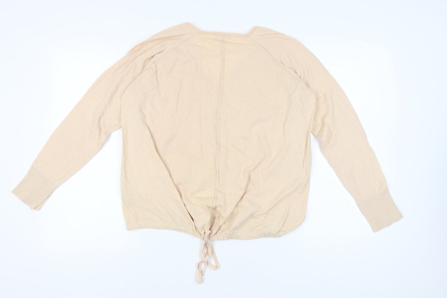 Marks and Spencer Women's Beige V-Neck Pullover Jumper