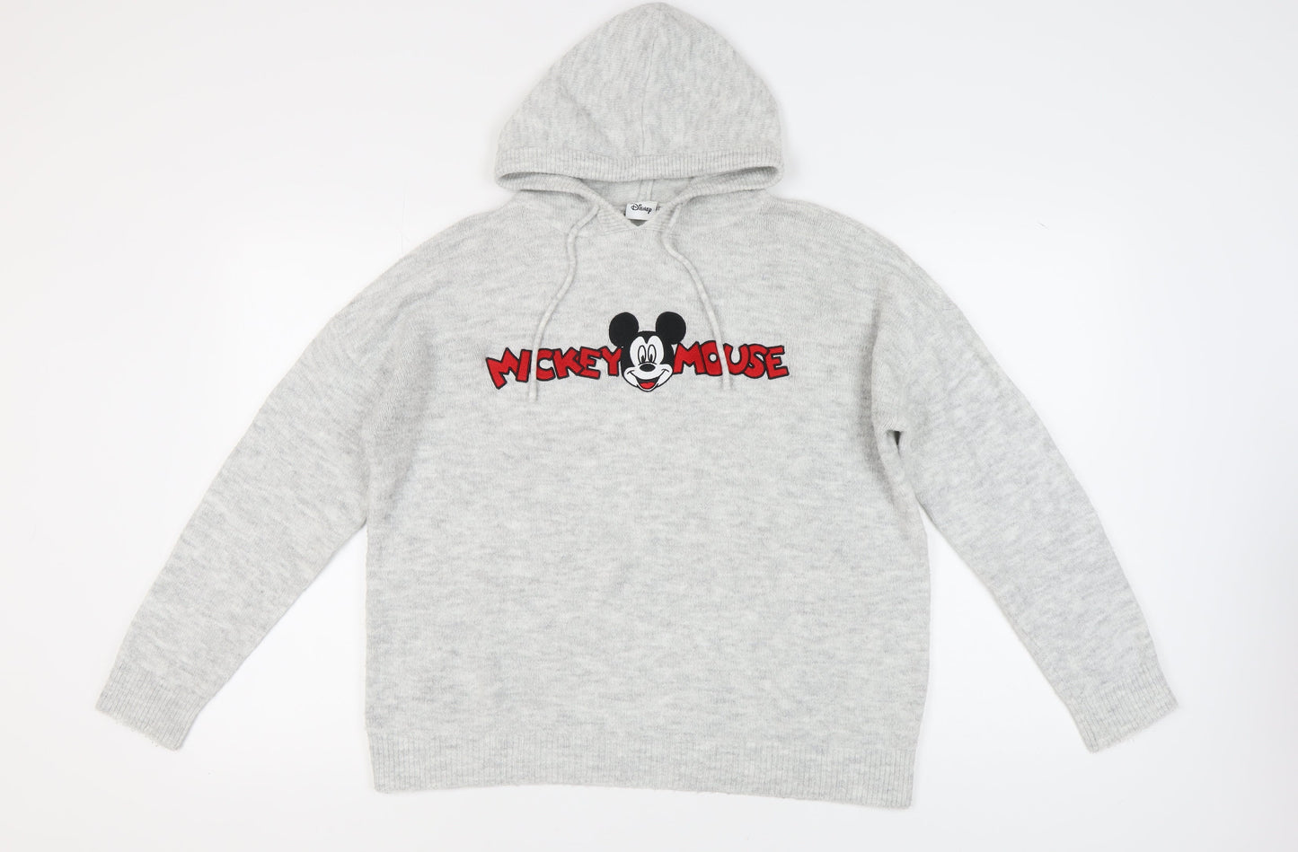 Disney Women's Grey Mickey Mouse Pullover Hoodie Jumper M