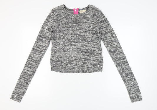 Hollister Women's Grey Knit Pullover Jumper M