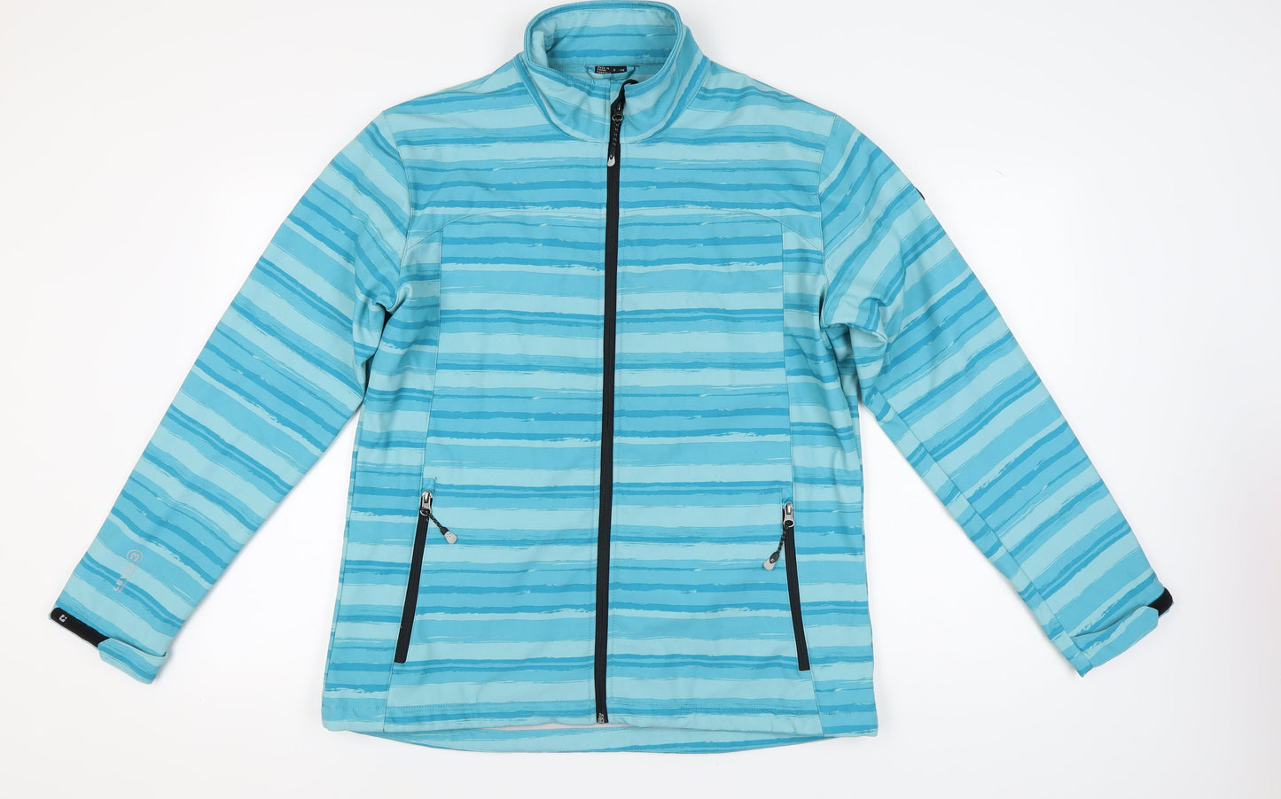 Killtec Women's Blue Striped Jacket Size 18 Windbreaker