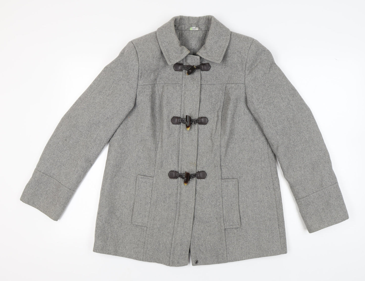 Marks and Spencer Women's Grey Wool Blend Toggle Coat