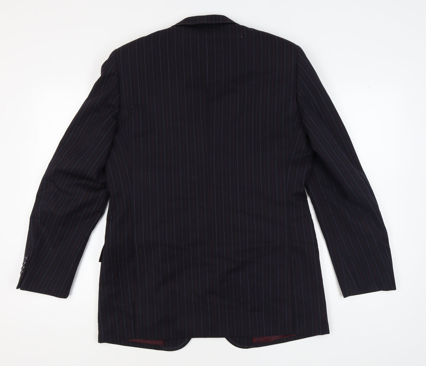 Moschino Men's Black Striped Wool Suit Jacket UK 42