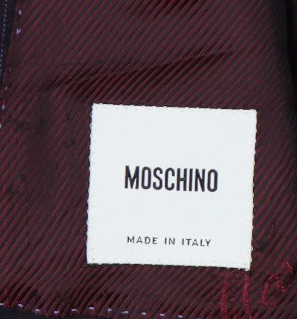 Moschino Men's Black Striped Wool Suit Jacket UK 42