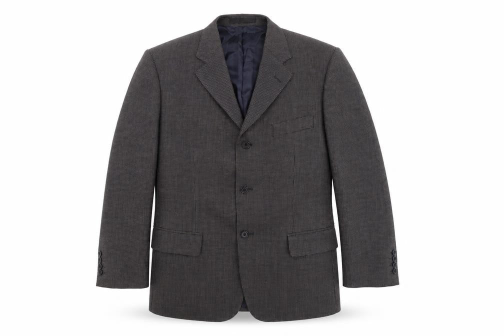 Marks and Spencer Men's Navy Check Wool Silk Blazer 40 Short