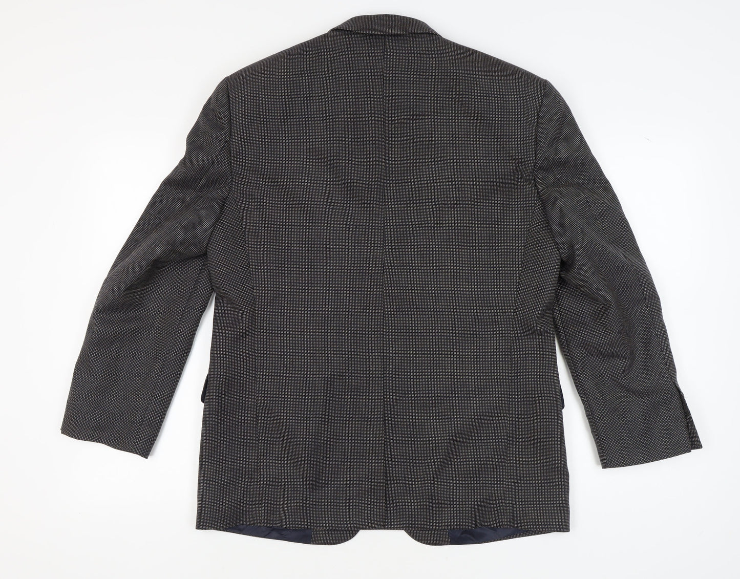 Marks and Spencer Men's Navy Check Wool Silk Blazer 40 Short