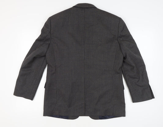 Marks and Spencer Men's Navy Check Wool Silk Blazer 40 Short