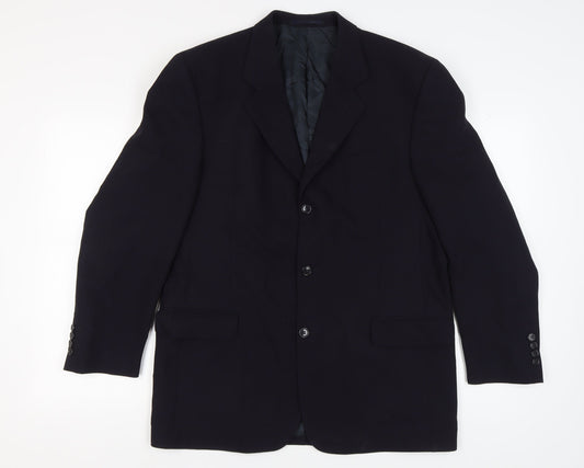 Daniel Hechter Men's Black Wool Blazer 42R