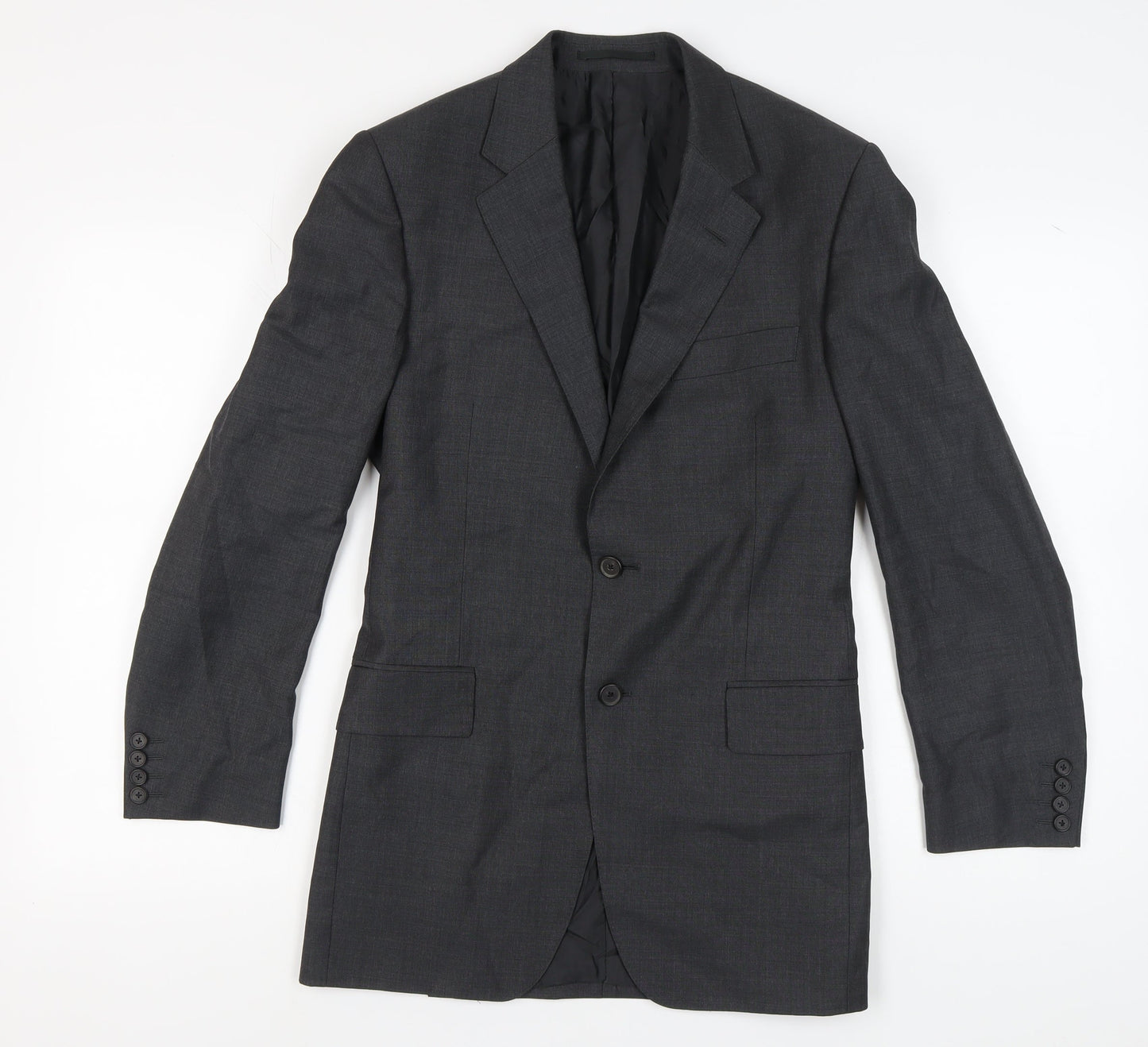 Gieves & Hawkes Grey Wool Men's Blazer 38 Regular Fit