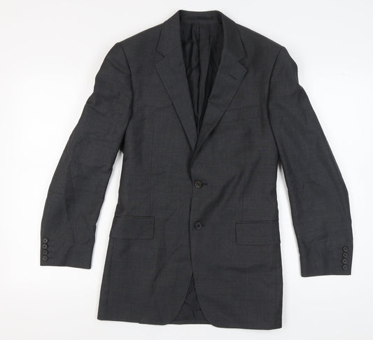 Gieves & Hawkes Grey Wool Men's Blazer 38 Regular Fit