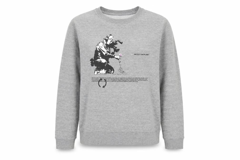 Brandalised Womens Grey Graphic Pullover Sweatshirt S