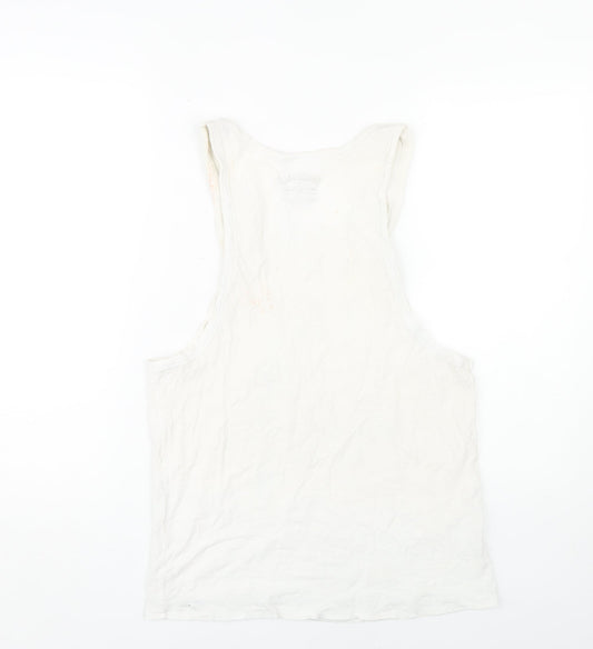 Jack & Jones Men's White Crew Neck Sleeveless T-Shirt M
