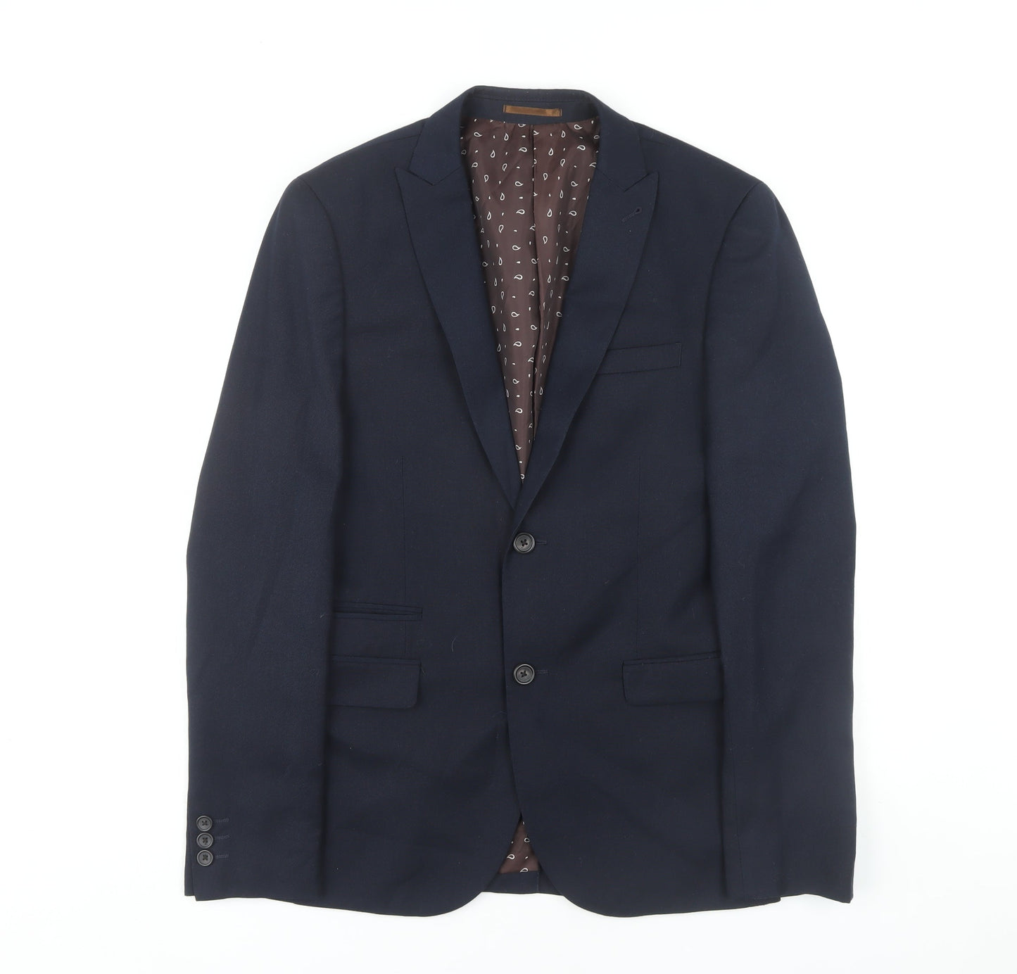 Next Men's Blue Regular Fit Blazer, Size 36R Business