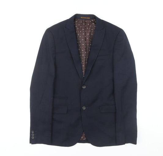 Next Men's Blue Regular Fit Blazer, Size 36R Business