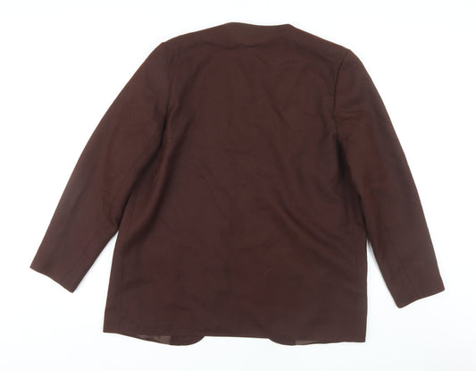 Features Women’s Brown Blazer, Size 14, Mid-Length