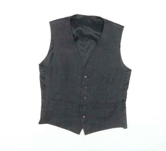 Racing Green Men's Grey Waistcoat, 40R Chest, Formal