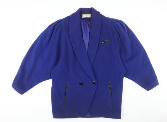 Cache D'Or Women's Blue Wool-Cashmere Jacket Size 12