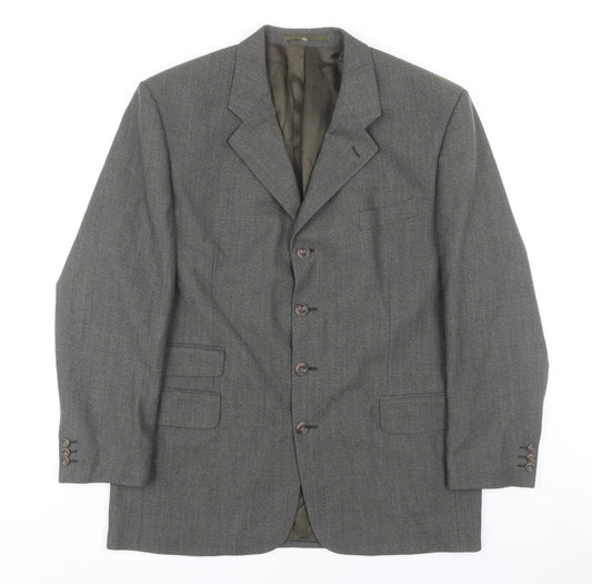 Pierre Cardin Men's Grey Wool Blazer, 44R, Formal Jacket
