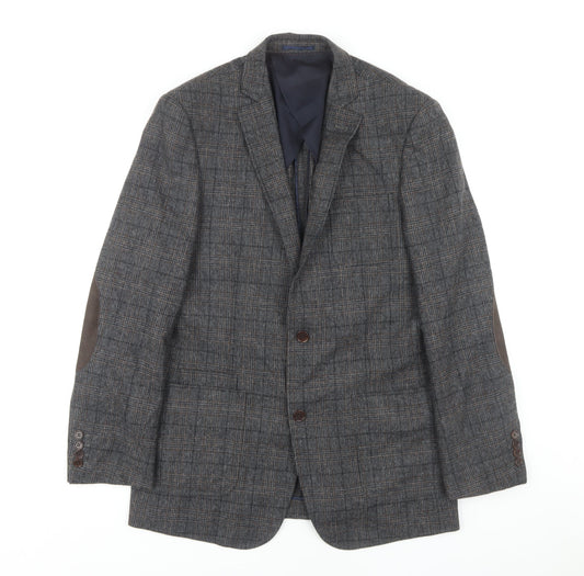 Austin Reed Men's Grey Check Blazer, Medium, Elegant Style