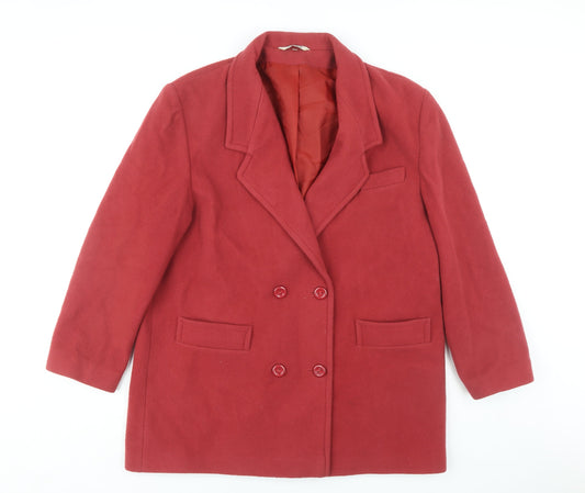 NUAGE Women's Red Wool Overcoat Size 16