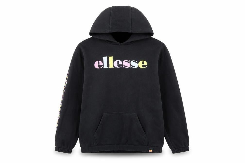 Ellesse Girls Black Hoodie 13-14 Years Logo Pullover